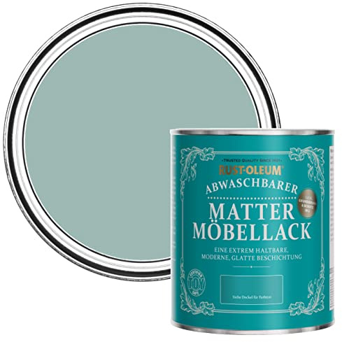 Rust-Oleum blau Möbelfarbe mit Matt-Finish, geruchsarm und wasserbasiert für Innenholz - Marineblau 750ML