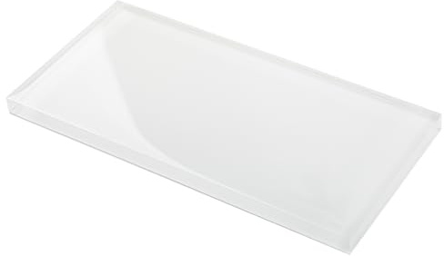 Lovdeco Weiße Glasfliese, Glas für Badezimmer, Küche, Dusche, 7,6 x 15,2 cm, 1,2 m²