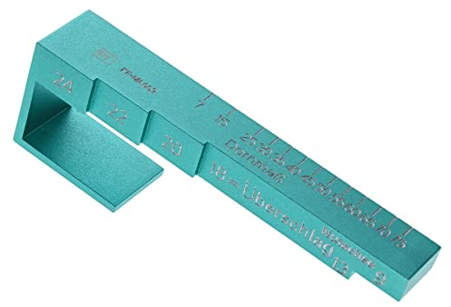 FEPS Tool Messlehre FE-ML003 Fenstermesslehre Aluminium zum Ausmessen von Dornmaß, Überschlag und Nutachse