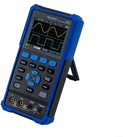 HDS2202S Oscilloscope portable 3 en 1, bande passante 200 MHz avec écran LCD 3,5 pouces, multimètre numérique 20 000 points, oscilloscope numérique 2 canaux, générateur 1 canal