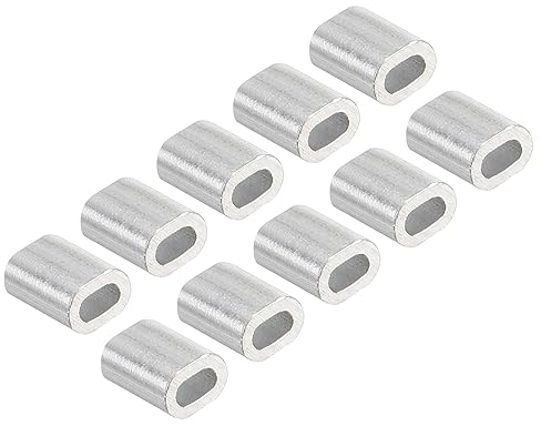 QUARKZMAN 5mm Aluminum Hülsen Klemmen x 100Stk Einzelnes Loch für 1mm Drahtseil und Kabel Linie [Silberton]
