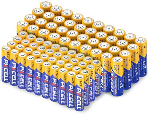 Lot de 40 Piles AA,R6P + 40 Piles AAA, R03P, 1,5 V au Carbone. PKCELL