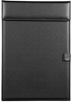GLigeT Dokumentenmappe A4 und Buchstaben Papierformat Leder Dateiordner Business Office Meeting Zwischenablage Daten Sortierbinder mit Stifthalter 10 Packungen Dokumententaschen (Color : Schwarz)