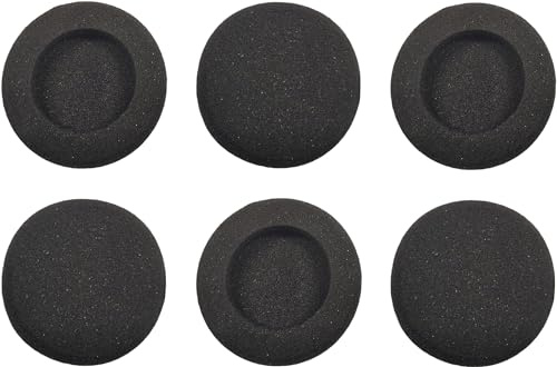 cyclingcolors 6X Almohadillas Auriculares Filtro microfono Micro Espuma antiviento Negro Esponja Earpads Oído, 50mm