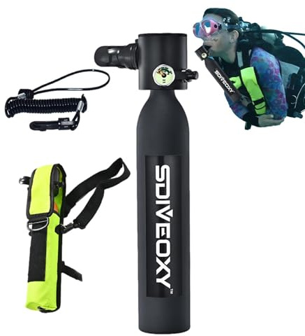 Eventerde Tauchflasche Zum Sporttauchen, 0,5L Scuba Diving Tank Equipment Tauchflasche Sauerstoffflasche Taucherflasche, Atemschutzgerät Sauerstofftank Scuba Diving Tank Mit Aufbewahrungstasche