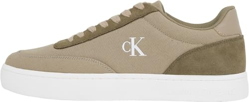 Calvin Klein Zapatillas clásicas para Hombre Low Mix MG Ym0ym01169, Cáscara de Huevo de Sirena de Teca desgastada Verde, 43 1/3 EU