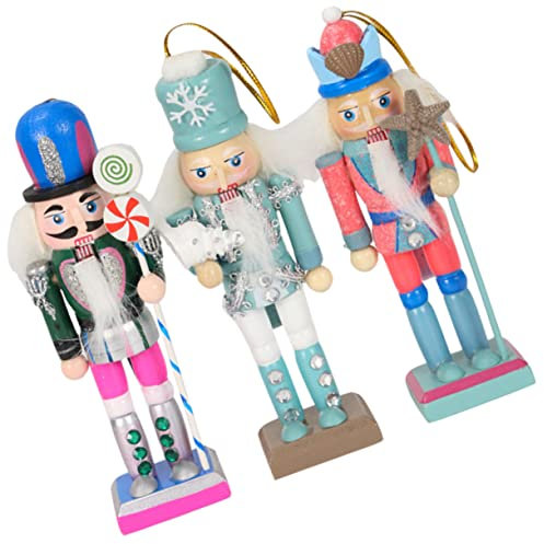 Amosfun Seaside Decorative Nutcracker Soldier Working Nutcracker Toys Wooden Craft for Festival Wedding Engagement Decor