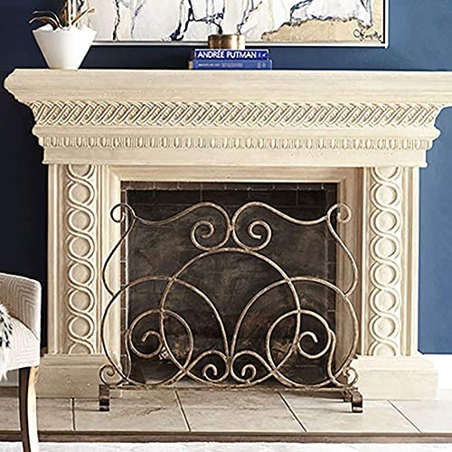 Fireplace Screen Guard, Kamin-Funkenschutz, Baby-sicherer Kaminschutz, dekoratives Netz, Schmiedeeisen-Flachbildschirm-Funken-Feuerzaun für offenes Feuer/Gasfeuer/Holzbrenner (Size : 97.5×21.5×78.5cm)