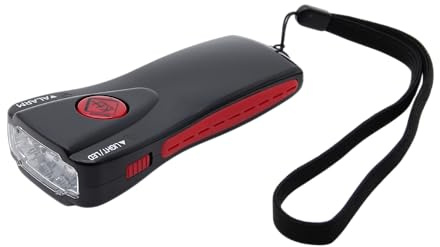KH-Security LED Alarmtaschenlampe Notfall Taschenlampe Alarmlampe Sicherheit Lampe mit Alarm inkl. Batterie (Schwarz)