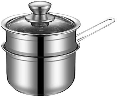 CHFYIJYHM Olla de Vapor 304 de Acero Inoxidable, Olla de gachas de Gas Espesada, Cocina de Inducción, Olla for Sopa, Olla de Cocina de Gran Capacidad, vaporera pequeña for el hogar(18CM)
