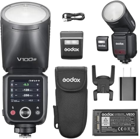 Godox V100 Nikon Flash TTL Kamera Flash, 100Ws Blitz für Nikon, godox speedlight v100n (V100-N)