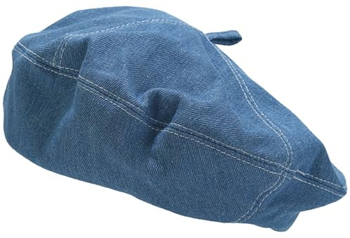 FEOYA Frauen Cap Denim Retro Casual Vintage Blau Cowboy Beret Cabbie Hut Painter Hat Newsboy Hut für Frühling Herbst Winter