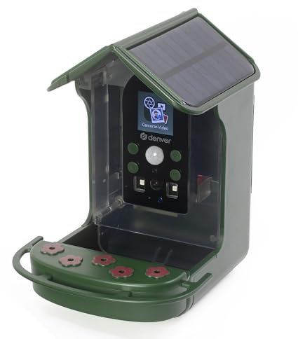 Denver Solar Vogelfutterstation Kamera - Bewegungsaktiviertes Video & Foto mit Infrarot-Nachtsicht
