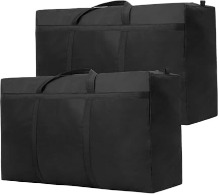 Janety 210L Addensato grande borsa di stoccaggio, 2 pezzi Grandi Borse Trasloco con manico, Borsa Trasloco Sacchi Contenitori adatto per biancheria da letto, piumone, Trapunte, 108x60x33
