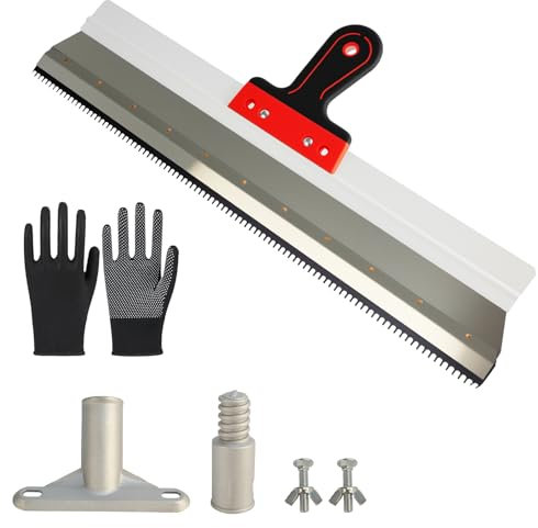 Flächenspachtel mit Stielhalter, Zahnspachtel tehrakel Gezahnt 56cm, Großflächenrakel Trockenbau Spachtel für Trockenbau Fassade Fassadenspachtel