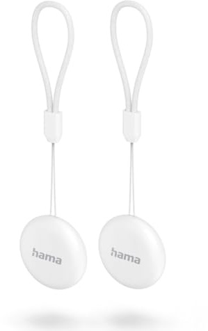 Hama |Localizador de Llaves Find my Device (2 Unidades, para Android, App, Bluetooth, buscador de Llaves, Key Finder) Blanco