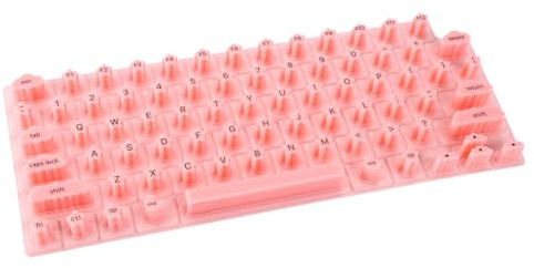 Lyreh Tastatur für Lange Nägel Kompatibel mit MacBook, Silikon Sterndesign Erhabene Tastaturabdeckung für Nagelkunst (Pink, Stern)