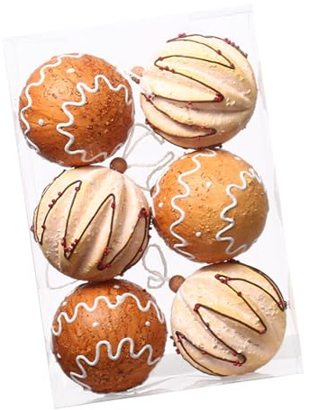 Décoration de Noël élégante avec 6 pièces en pain d'épices incassables pour décoration d'arbre de Noël