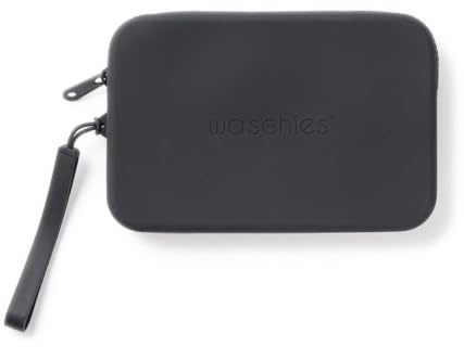 Waschies mittelgroße Kosmetiktasche Schwarz, BPA-freies Silikon-Etui | Für Make-up & Hautpflege, maschinenwaschbar, wiederverwendbar & wasserabweisend, ideal für Reisen & Alltag.