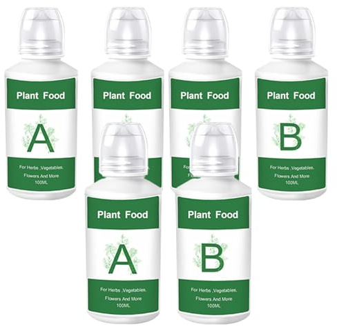 Engrais pour plantes hydroponiques, 6 pièces de nutriments hydroponiques A & B - Engrais pour légumes et plantes fruitières - pour