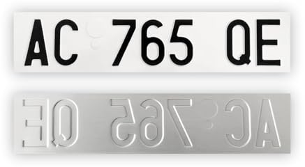 Targa Personalizzata - Modello Posteriore dal 1995 al 1997 - Lettere e Numeri in Rilievo, Incisa su Alluminio Catarifrangente, Made in Italy [Colorazione d’origine]