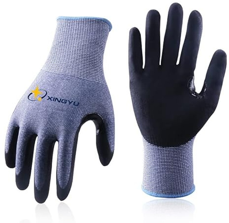MNMIOIO Guantes anticorte Nivel 5 Azul Delgado Suave HPPE Shell Guantes a prueba de cortes for seguridad en el trabajo Guantes resistentes a cortes mecánicos(1 Pair,Medium)