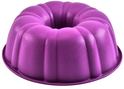MAGICLULU 10-Inch Round Pumpkin Cake Mold Silicone Bakeware for Baking Chiffon and Savarin Cakes Flexible Non-Stick Silicone Baking Pan Suitable for Random Color Random Color