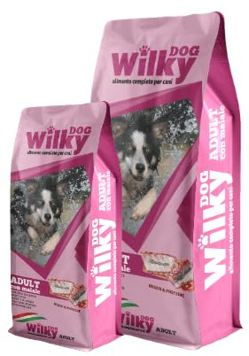 Wilky Dog Adult Crocchette con Maiale e Cereali, Polpa di Barbabietola, Estratto di Yucca e Castagne, 20kg