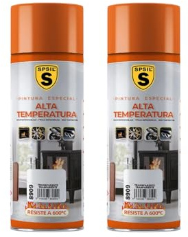 SPSIL Spray Pintura Temperatura Anticalorica Trasparente 400ml (pack of 2),Protección Anticorrosión para Radiadores, Motores, Parrillas y Más,Pintura para Coche y Moto,Resistencia 600°C