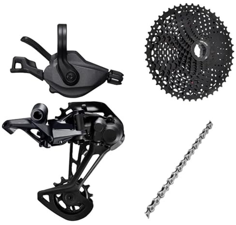 Generisch Kompatibel for Shimano DEORE XT M8100, 1x12-fach MTB-Gruppe, Schaltwerk, SGS, Rechter Schalthebel, HG-Kassette, CN-M6100, Fahrradteile,Teile(50T Black Set)