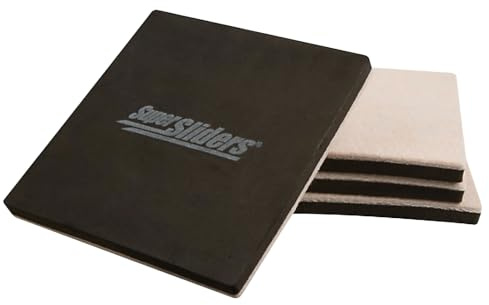 Felt 5 Heavy Furniture Movers for Hard Surfaces (4 pieces) - Tan, 5 Square SuperSliders by Super Sliders