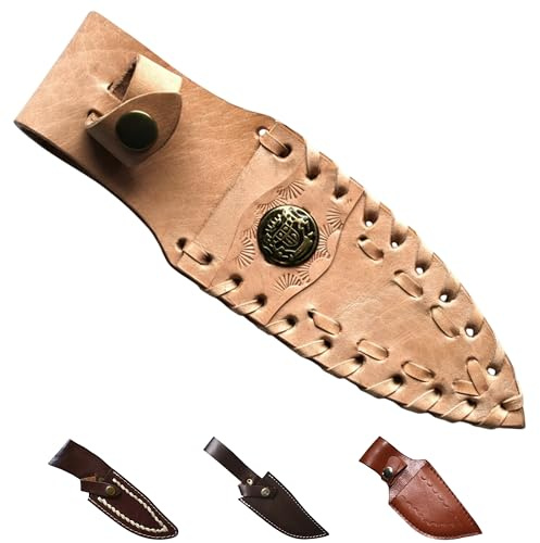 German Wear Messerscheide für Jagdnicker, Messer & Trachtenmesser, echtem leder (MT12 - Beige)