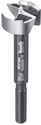 kwb SPEED Forstnerbohrer ø 26 mm aus vergütetem Spezialstahl mit präzisem Wellenschliff, Zentrierspitze, optimal geschärften sowie gehärteten Schneiden und polierter Oberfläche