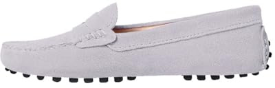 MGM-Joymod Mocasines planos de piel de ante para mujer, cómodos, casuales, para caminar, para conducir, mocasines, zapatos de senderismo