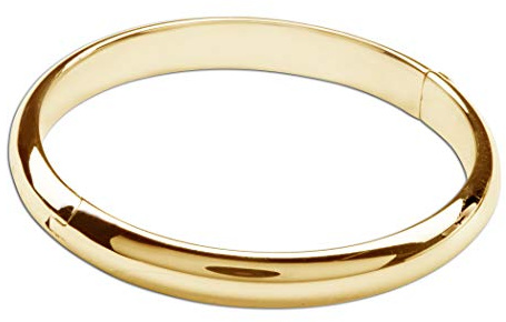 Precious Pieces Children's 14K Gold-Plated Classic Baby Bangle Bracelet for Babies and Infants (Infant-Small)