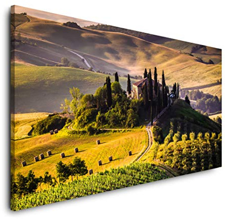 Toskana Italien 120x 60cm Panorama Leinwand Bild XXL Format Wandbilder Wohnzimmer Wohnung Deko Kunstdrucke