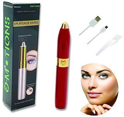 G-MOtions Elektrischer Augenbrauenschneider, geruchsneutral, für Frauen/Männer, Rasierapparat für Gesichtsdaunen/Augenbrauen/Lippenhaar/Arm mit integrierten LEDs