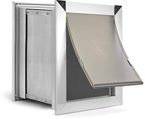 Extreme Dog Door Pure Aluminum Medium Dog Door for Wall, Pet Door for Wall with Sliding Lockout Panel, Expanding Box Tunnels, and Easy to Install Metal Frame for Big Dog Breeds and Cats