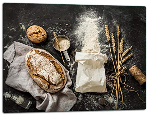 TMK ArtDeko Glasschneidebrett für die Küche 52x40cm – Robust, Hygienisch & Rutschfest – Schneidebrett Glas aus gehärtetem Material – Zusätzliche Arbeitsfläche – Vielseitige Nutzung