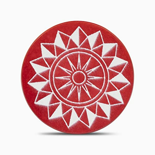 Splay Carrom Striker Turnier- und Brettspiel-Stürmer | glatte Oberfläche und exzellente Rückfederung | Standardgröße von 40 mm Durchmesser und 7 mm Höhe, Acryl 15 Gramm Gewicht Tragetasche (rot)