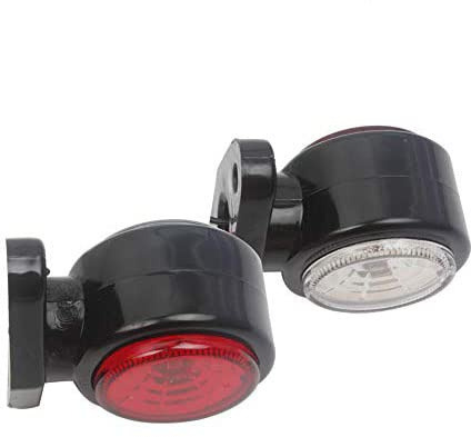 HEHEMM Seitenmarkierungsleuchte für Spiegel, LED, für LKW, Anhänger, LKW, Wohnwagen, rot, weiß, 10–30 V, 2 Stück