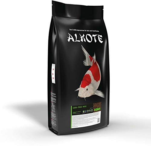 AL-KO-TE, 3-Jahreszeitenfutter für kleine Koi und Zierfische, Frühjahr bis Herbst, Schwimmende Pellets, 6 mm, Hauptfutter Conpro Mix, 9 kg