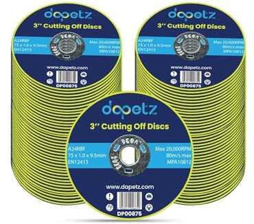 Dapetz ® 100 dischi da taglio, i dischi da taglio in metallo ultra sottili sono di 75 mm, ideali per l'uso su metalli ferrosi e ferro, rame e rettifica angolare