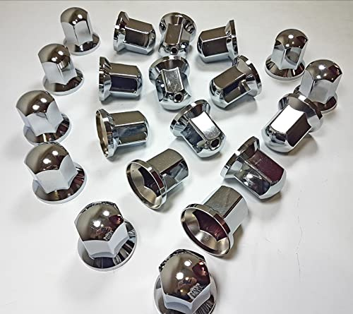 20 unidades de cubiertas de tuerca de rueda de 33 mm de plástico cromado de larga duración para camión, remolque, autobús, coche, vehículo LKW