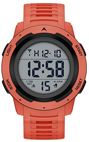GOLDEN HOUR Gli Orologio Uomo Impermeabilizzano lo Sport di Digital Guarda lo Stile Militare Dell'esposizione di Lettura Dacile Dello Schermo Con la Cinghia - Rosso