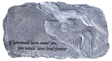 Natudeco Regali in Pietra Commemorativa Animali Domestici Cucciolo Angelo Giardino Memoriale Pietra Tombale Resina Cane Gatto Lapide Regali Commemorativi Animali Domestici Regali Perdita(1#)