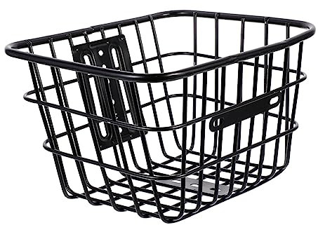 BIUDECO Panier Vélo en Métal Pliable 27.50X23.00X16.00Cm Grande Capacité Fixation sans Outils Panier Suspendu pour Cyclisme Balades Quotidiennes