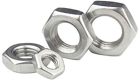 M4 M5 M6 M8 M10 M12 M14 M16 M18 M20 Halbe Sechskantmuttern aus Edelstahl 316, Sechskantmaschinenmuttern, dünne Muttern, A4 – 70 (Color : Silver_M10x1.5 Pitch-10pcs)