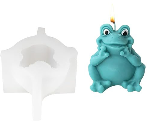 3D Frosch Silikonform Kerzenform Seifenform Epoxidharz Formen, Tier Backform Silikon Formen für Fondant, Tortendeko, Schokolade, Seife, Gips, Sojawachs Kerzen, Epoxidharz Handwerk, Wohndekoration (B)