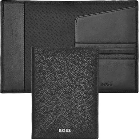 Hugo Boss Classic Grained Passport Case Black